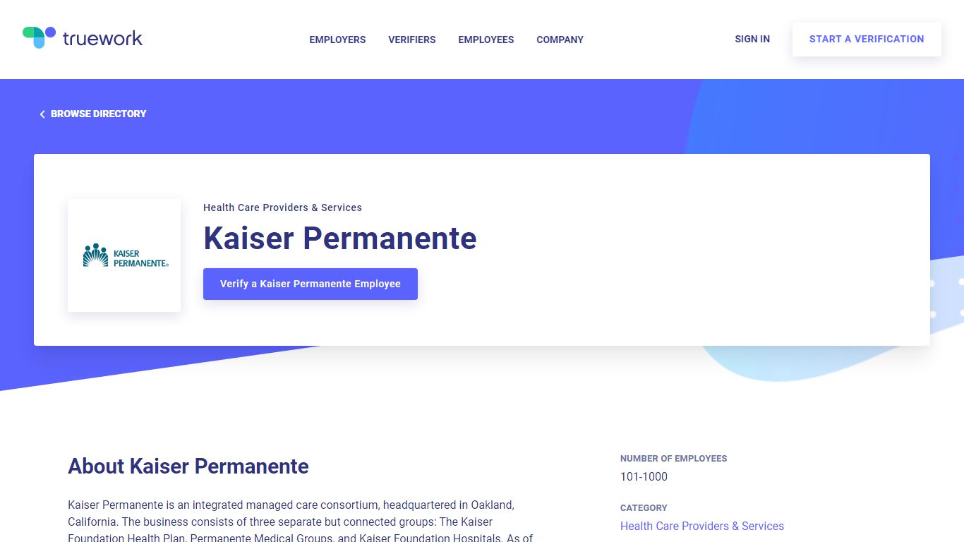 Employment Verification for Kaiser Permanente | Truework