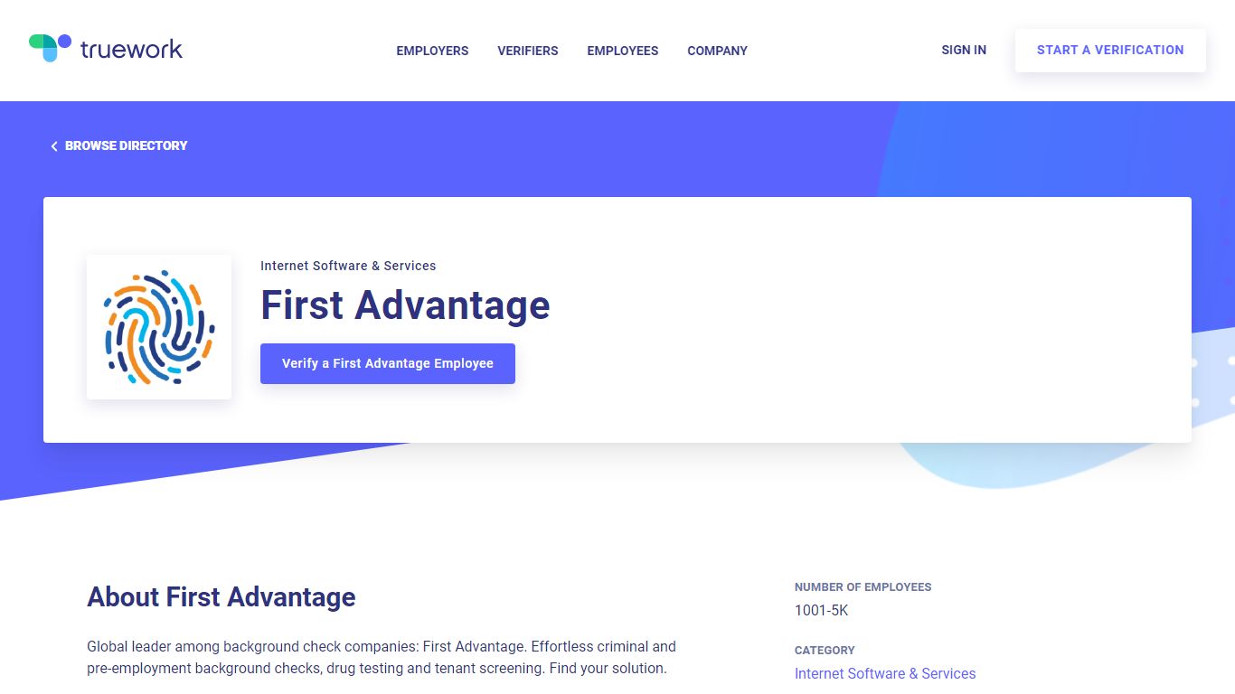 Employment Verification for First Advantage | Truework